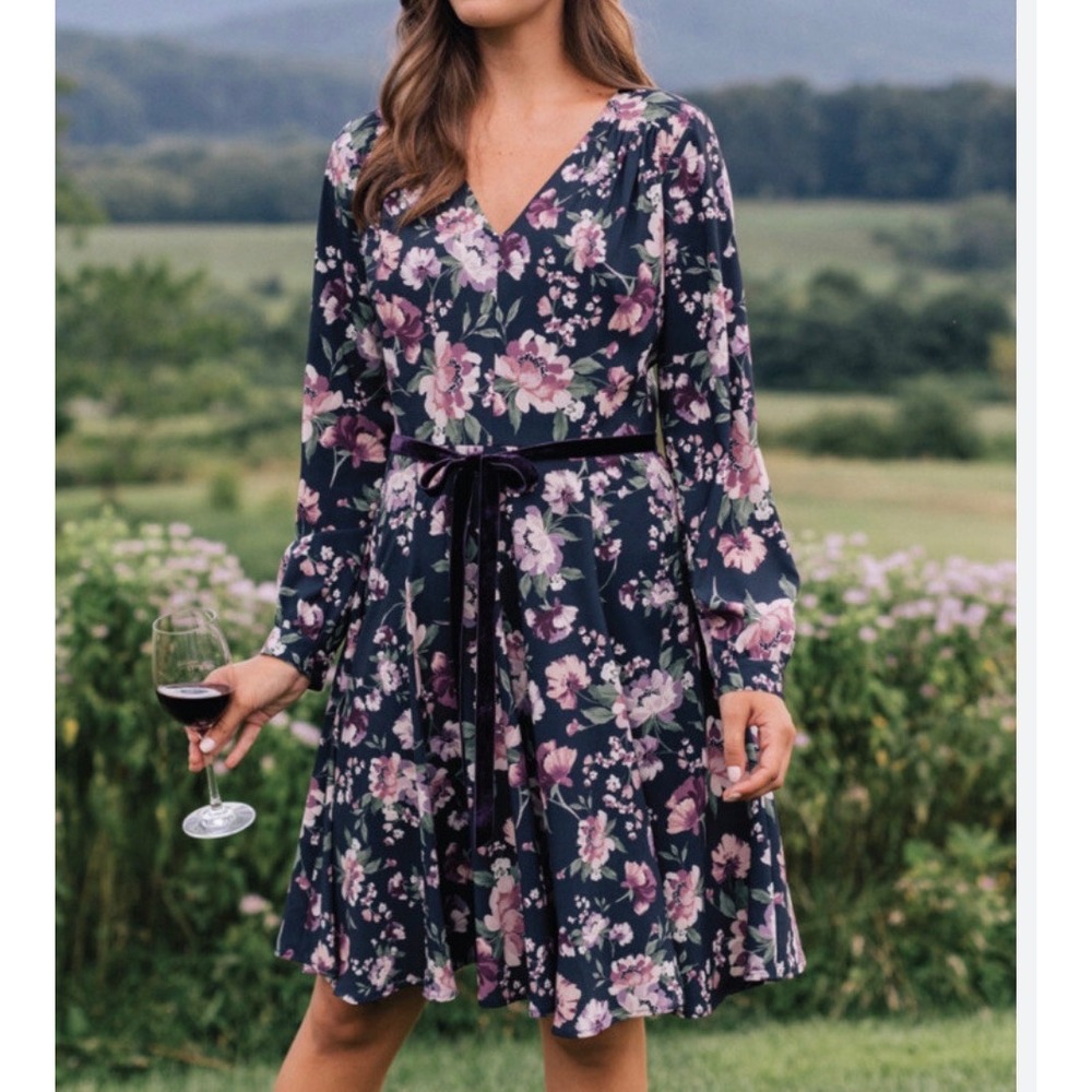 Gal Meets Glam floral  Navy blue Purple 2 boho whimsi fairy dainty romantic y2k